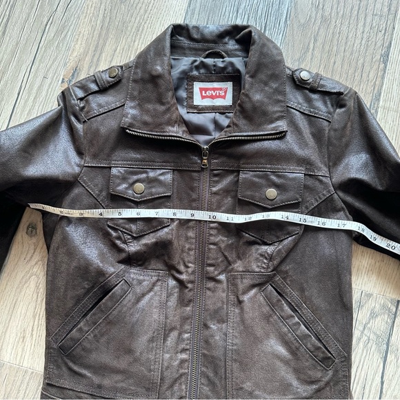Levi’s Genuine Leather Zip Up Jacket Medium - Picture 11 of 15